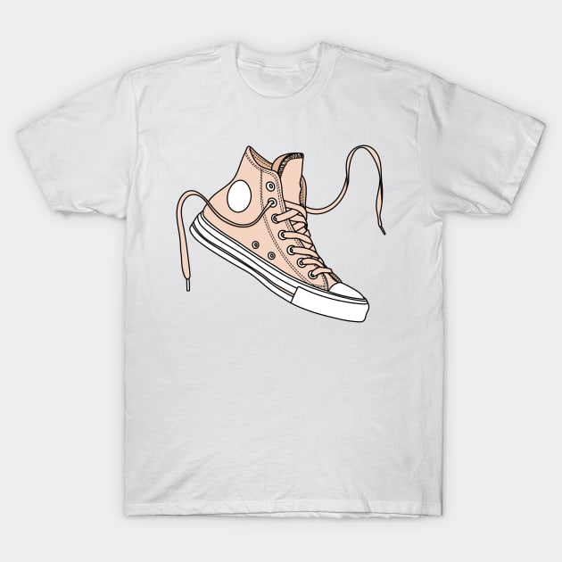 Cream high tops T-Shirt by MickeyEdwards